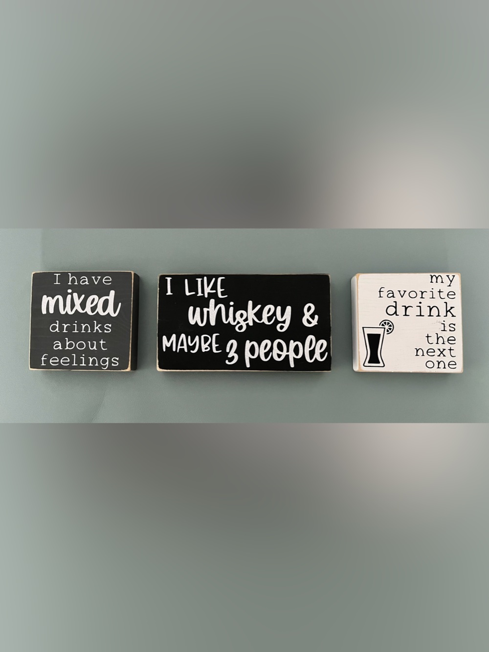 Cocktail Bar Cart Decorative Wooden Signs